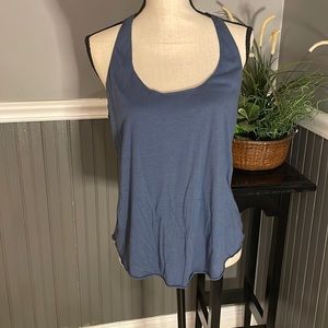 Blue racer back tank